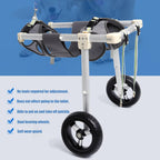 2 Tires Dog Wheelchair for Pet Mobility, Light Weight Dog Walk Support Leg Brace Adjustable, Large Medium Small Pets Wheel Chair for Hip Support(Size XXL)