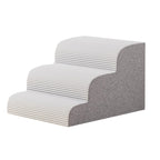 Dog Stairs for Small Dogs, 3-Step Wide Pet Step for High Bed or Couch, Curved Pet Ramps for Cats with High-Density Foam and Washable Cover,B,5th Floor