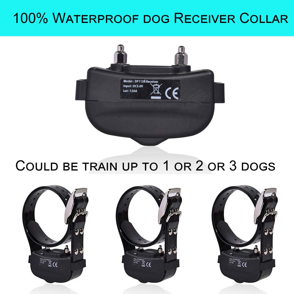 Underground Electric Dog Fence & 1200Yards Remote Dog Training Shock Collar Combo, Waterproof, Rechargeable Receiver Collars for Medium/Large Dogs (3 Dogs Training Set)