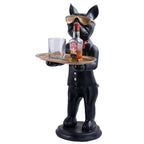 KraftzZeno Cool Dog Showpiece with Plate for Home Décor Item | Kitchen,Bedroom,Office,Dinning Table Decorative Item -08