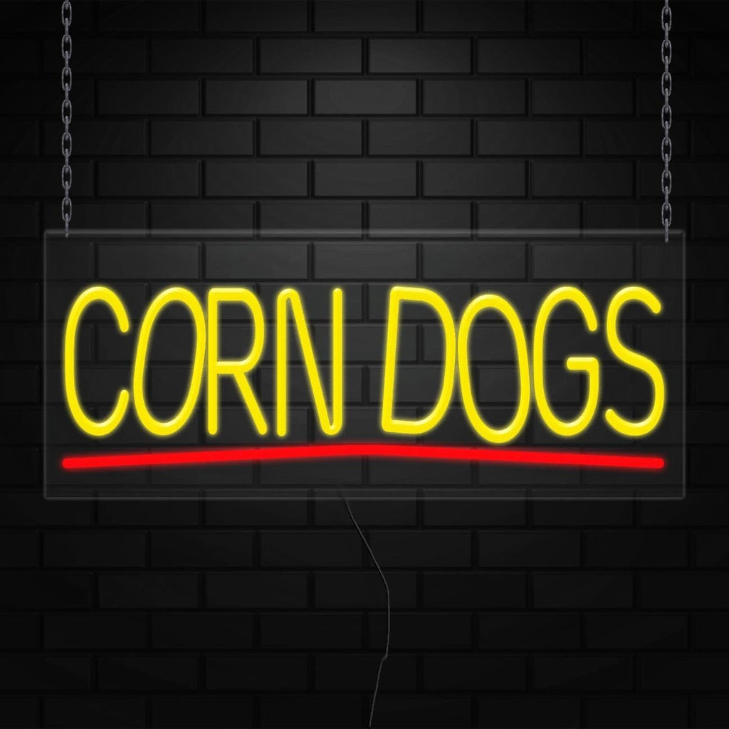 Corn Dogs Neon Sign for Retail Displays | Value priced LED Flex Neon | Electronic Light Up LED Sign for Windows/Walls | 32"W x 13"H x 1"D