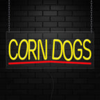 Corn Dogs Neon Sign for Retail Displays | Value priced LED Flex Neon | Electronic Light Up LED Sign for Windows/Walls | 32"W x 13"H x 1"D