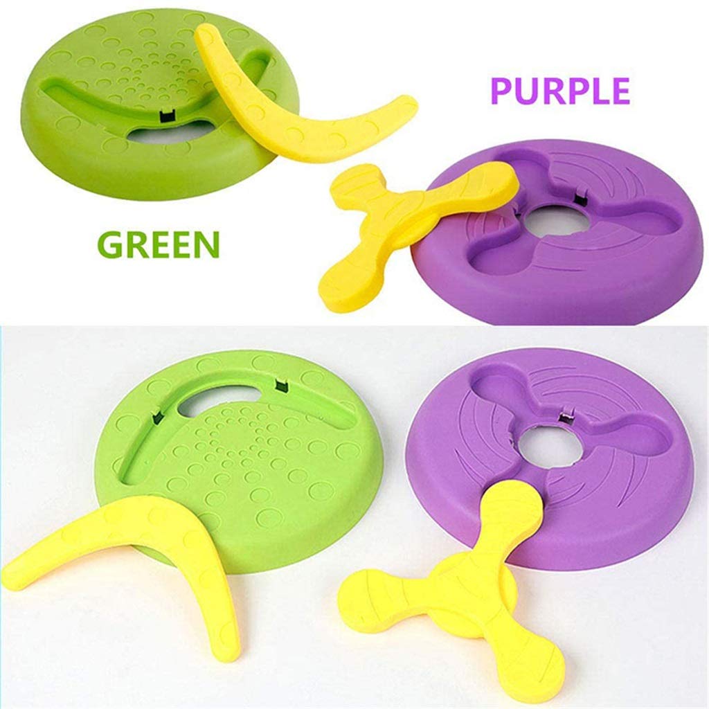 Separable Dog Flying Disc Multi-Use Floatable Soft Rubber Durable Interactive Dog Toys Chew Nontoxic Safe Puppy Game (Purple)