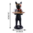KraftzZeno Cool Dog Showpiece with Plate for Home Décor Item | Kitchen,Bedroom,Office,Dinning Table Decorative Item -08