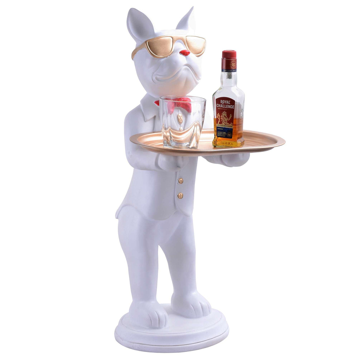 Glixia Cool Dog Showpiece with Plate for Home Décor Item | Kitchen,Bedroom,Office,Dinning Table Decorative Item -09