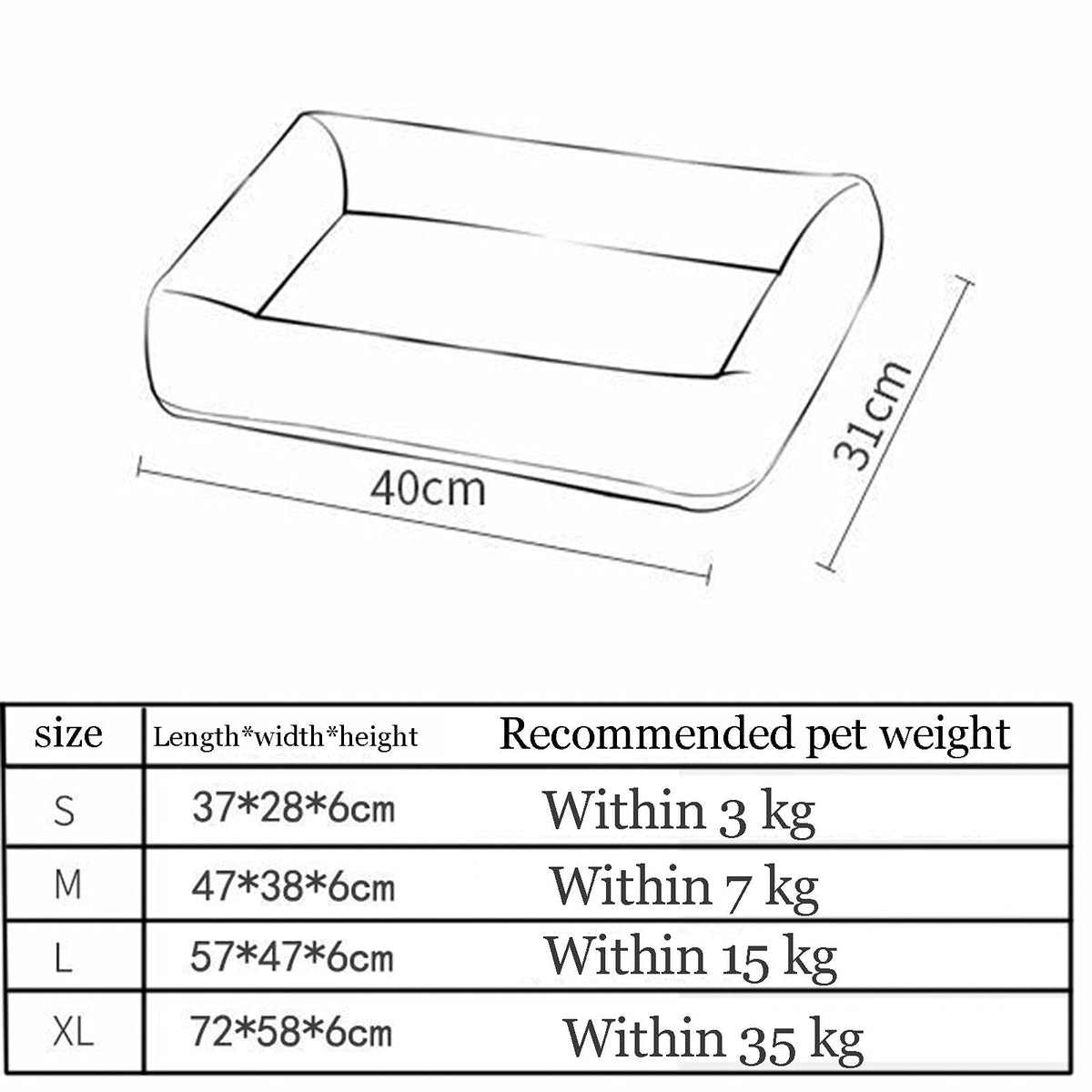 Luxurious Pet Dog Bed Super Soft Pet Sofa and Cat Bed Non-Sticky Hair Can be Washed Waterproof Fabric is Not Afraid of Wet Nest Pads and Easy to Clean L (Medium)