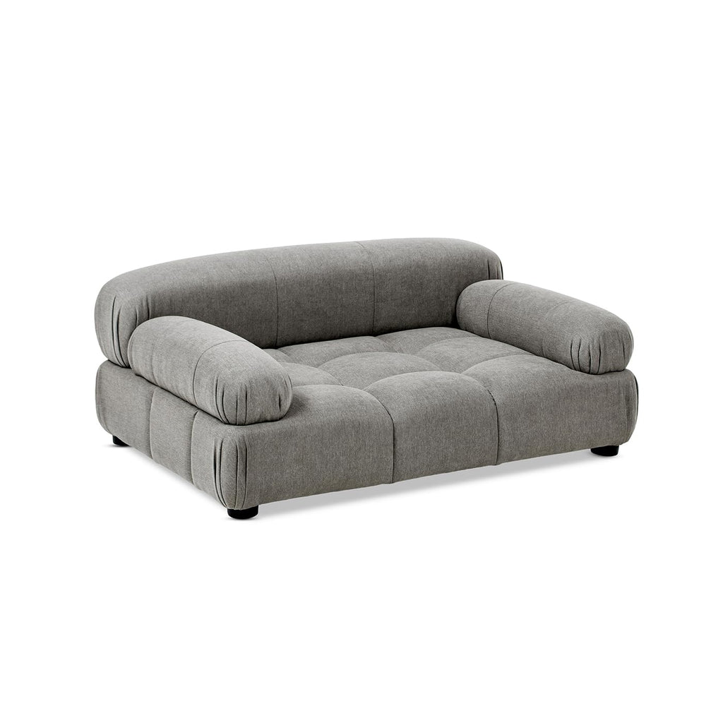Marcel Upholstered Modern Pet Bed, Small to Medium Dog or Cat Uptown Gray Performance Velvet