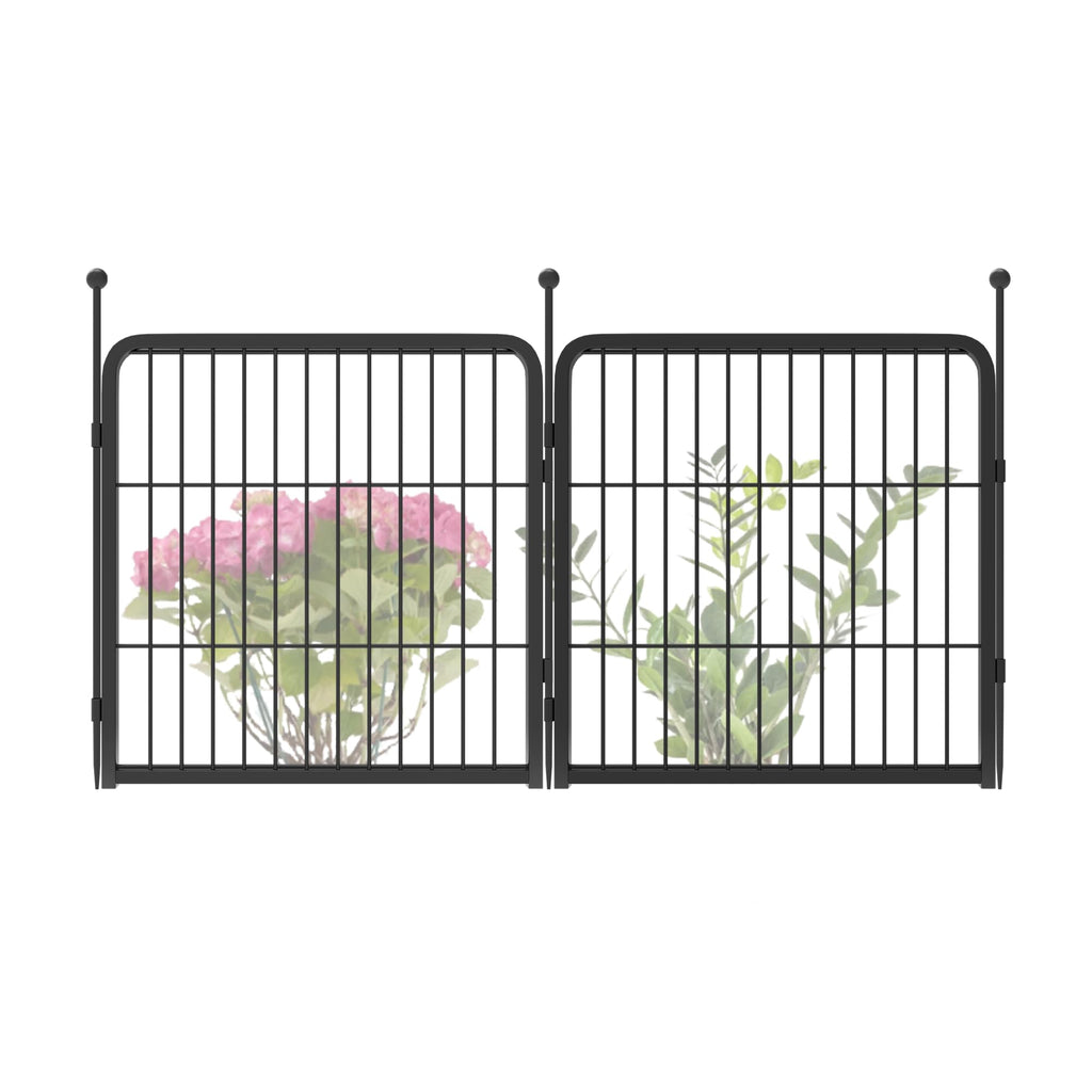 FXW No Dig Garden Fence, Outdoor for Yard, 50in(H) x 62.6ft(L), 24 Panels