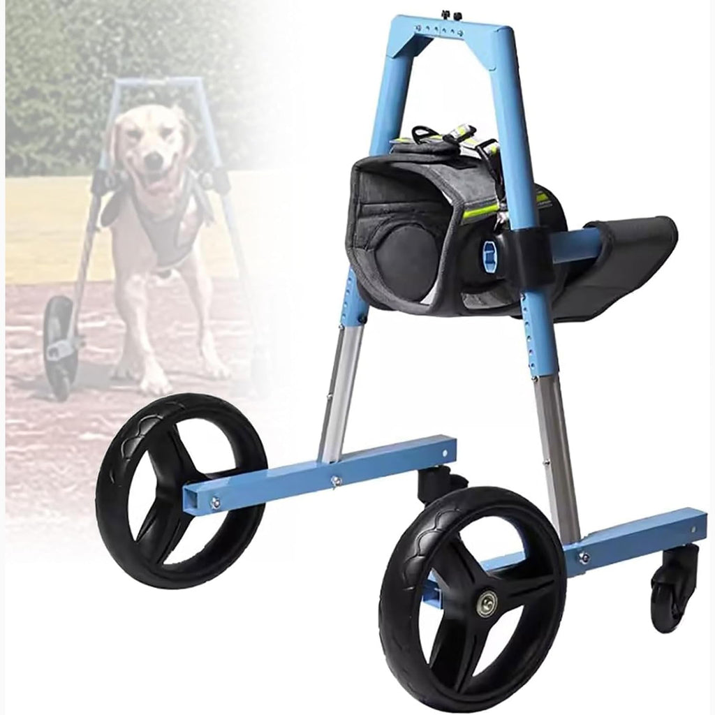 Dog Wheelchair,Full Support Doggy Mobility Aid Front/Back Cart Pet Leg Brace and Hip Support Adjustable,Walk Assistant for Front Injured/Paralyzed,Easy Assemble(Size:L,Color:Blue)
