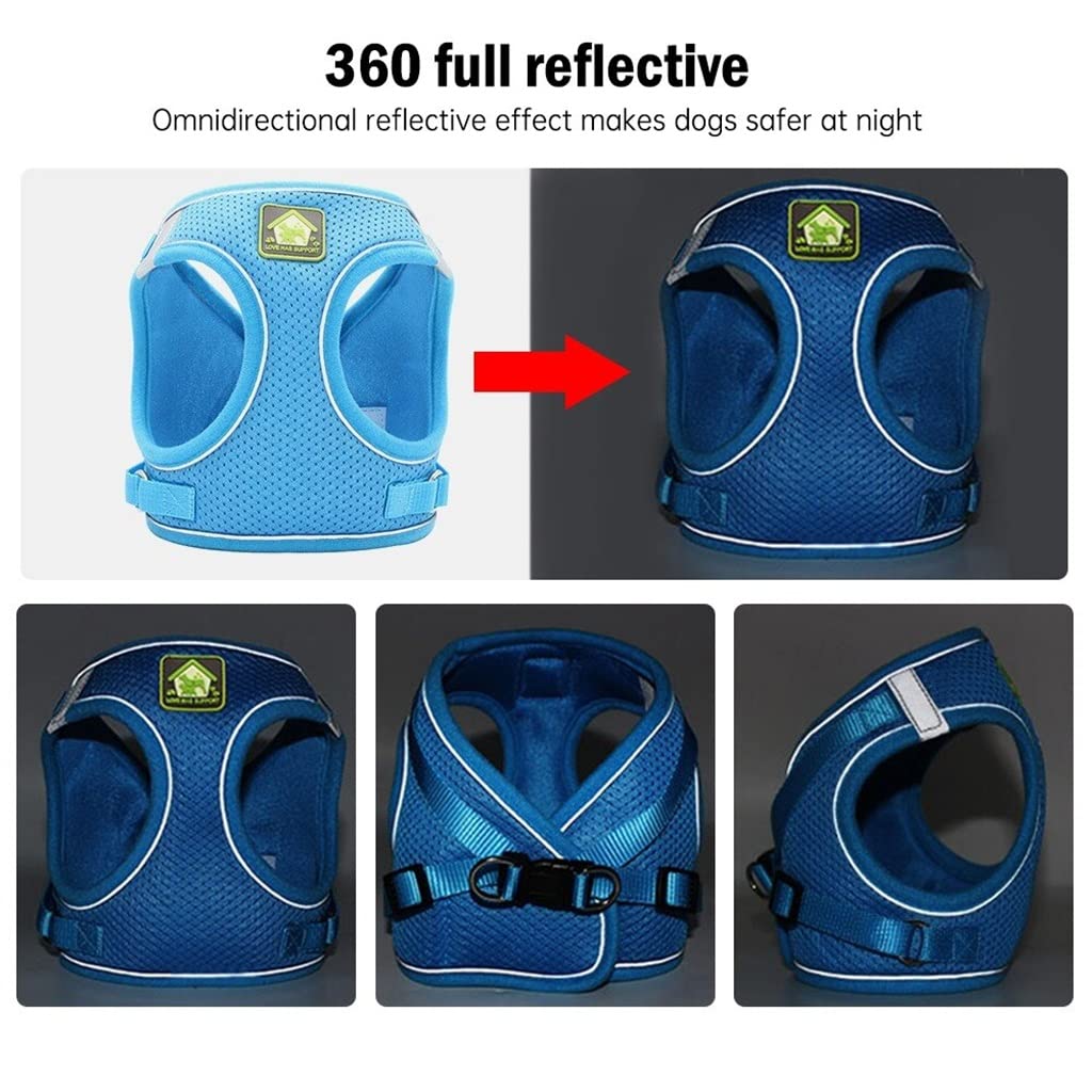 Dog Sling Summer Pet Adjustable Reflective Vest Walking Dog Polyester Mesh Strap Small and Medium-Sized Dogs (B X)