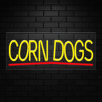 Corn Dogs Neon Sign for Retail Displays | Value priced LED Flex Neon | Electronic Light Up LED Sign for Windows/Walls | 32"W x 13"H x 1"D