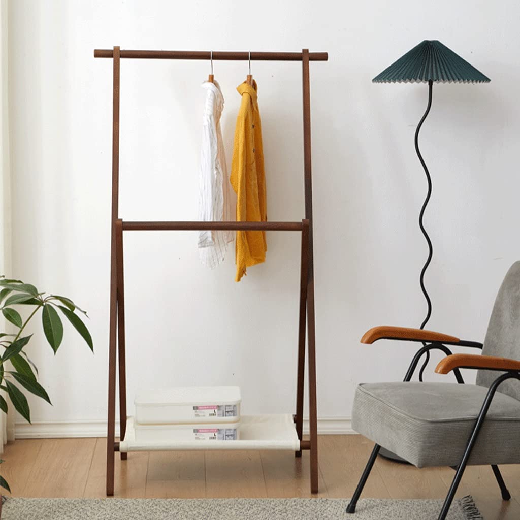 Space Saving Pet Clothes Garment Rack Foldable Wooden Dog Clothing Rack Baby Kids Clothes Rack Double Pole Dress Up Rack Entryway Bedroom (Size : 70cm)