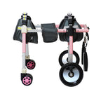 Corgi Dog 4 Wheel Chair for Small Medium Large Size Dogs, Full Support Pet Mobility Wheelchair for Hip, Adjustable Walk Leg Brace for Doggy(Pink,S)