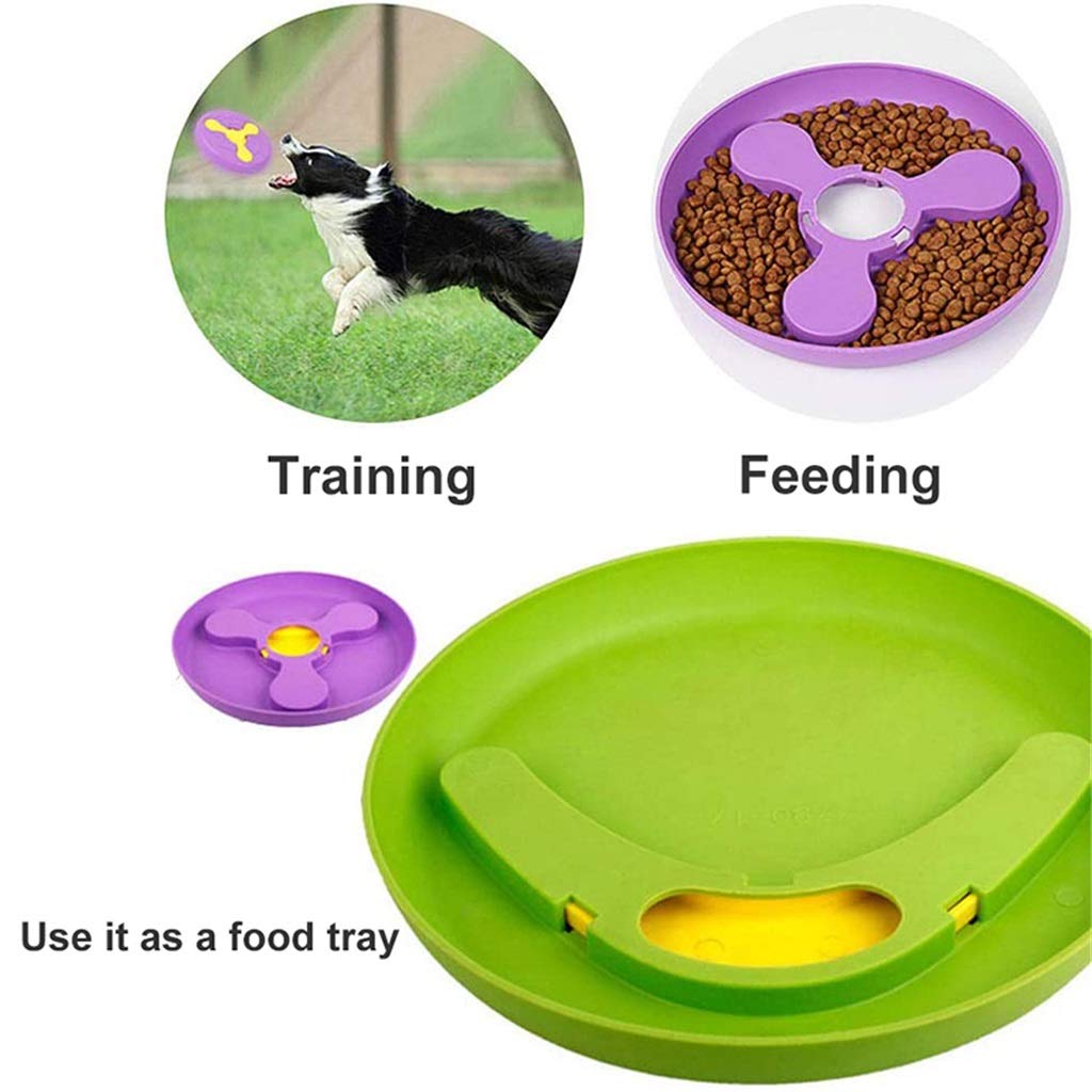 Separable Dog Flying Disc Multi-Use Floatable Soft Rubber Durable Interactive Dog Toys Chew Nontoxic Safe Puppy Game (Purple)