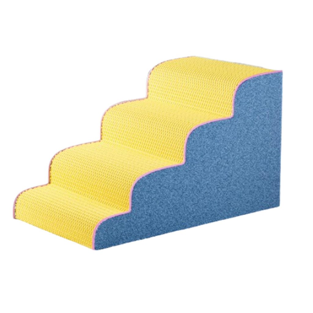 Dog Stairs for Small Dogs, 3-Step Wide Pet Step for High Bed or Couch, Curved Pet Ramps for Cats with High-Density Foam and Washable Cover,B,5th Floor
