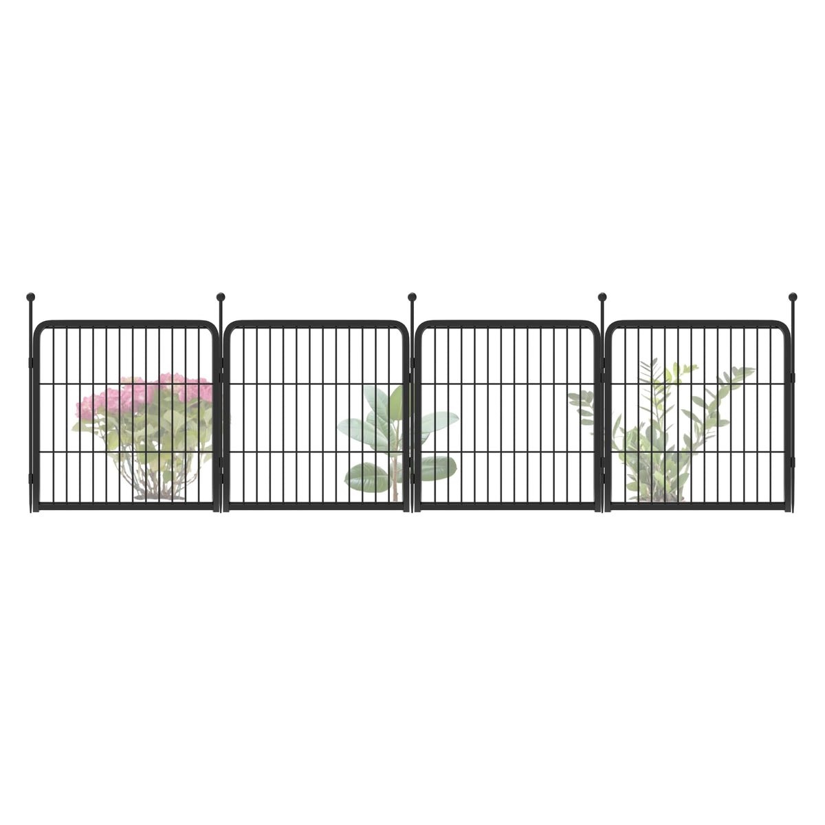 FXW No Dig Garden Fence, Outdoor for Yard, 50in(H) x 62.6ft(L), 24 Panels