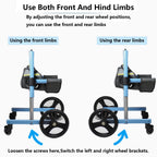Dog Wheelchair,Full Support Doggy Mobility Aid Front/Back Cart Pet Leg Brace and Hip Support Adjustable,Walk Assistant for Front Injured/Paralyzed,Easy Assemble(Size:L,Color:Blue)