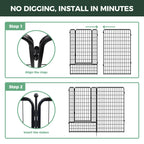 FXW No Dig Garden Fence, Outdoor for Yard, 50in(H) x 62.6ft(L), 24 Panels
