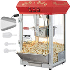 VEVOR Hot Dog Roller 7 Rollers 18 Hot Dogs Capacity 1050W Stainless Sausage Grill & Commercial Popcorn Machine, 8 Oz Kettle, 850 W Countertop Popcorn Maker for 48 Cups per Batch