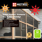 Super Screen 17/20 Mesh, Weather & Pet Proof - Roll, 48 in x 100 ft
