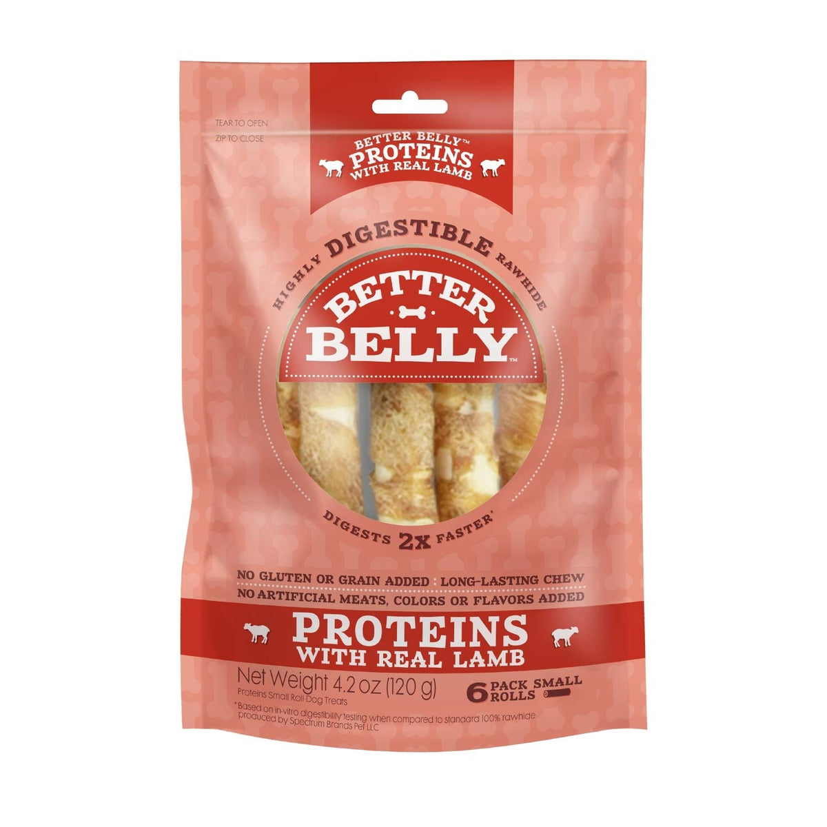 Better Belly Proteins Roll Highly Digestible Dog Treats, 6 Count (24 Pack)