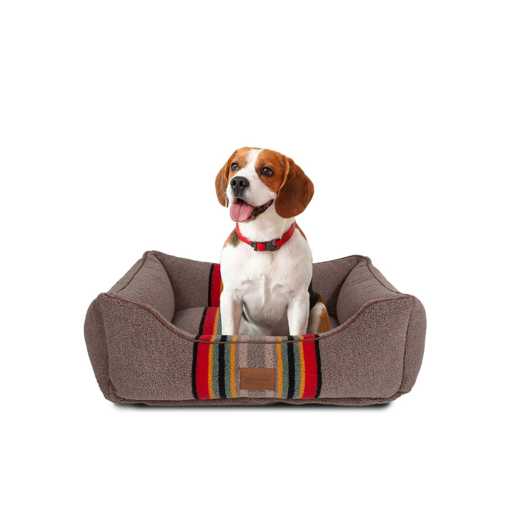 Pendleton Vintage Camp Berber Kuddler Dog Bed - Umber, X-Large (42" w x 30" d x 10½"h)