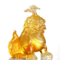 Foo Dog Sculpture | Evergreen Lion (Gold)