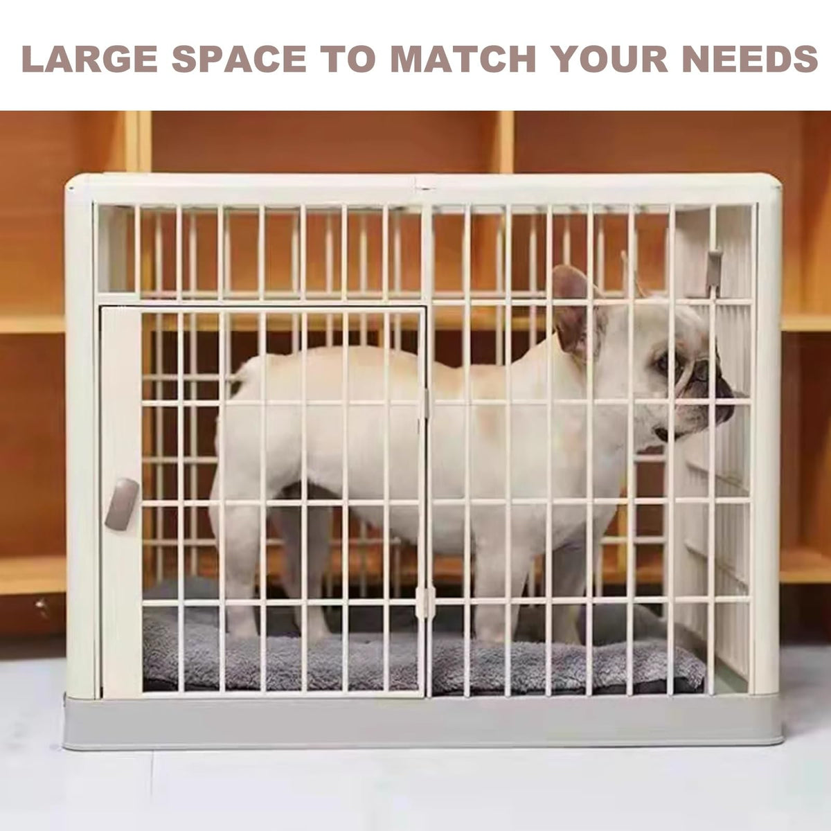 Four Seasons Universal Dog Crate, Small and Medium-Sized Dog Crate, Indoor Resin pet Crate, can be rotated 360 °, Move The Position at Will, PP Material, no Noise, Suitable for Indoor(Large)