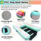 LZMZMQ Dog Water Ramp Floating Dock, Pools/Pontoon/Lakes/Beaches Dog Climbing Ladder Inflatable Ramps, Blue Non-Slip EVA Platform, for 60kg Dogs Climb Out of Water(150x100x15cm)