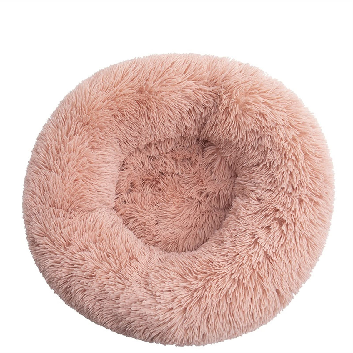 Long Plush Round Dog Cushion Pet Bed for Samll House Washable Bed Winter Warm Sleeping Puppy Soft Bed (B XL)