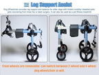 Adjustable 4-Wheel Dog Wheelchair for Back Legs - Pet Mobility Aid for All Breeds - Full Support Leg Braces for Small, Medium & Large Dogs - Enhance Mobility & Comfort