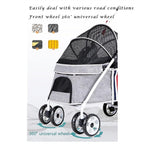Small Dog Pram Stroller Premium Pet Strollers Pet Stroller for Cats/Dogs Dog Strollers for Small Dogs Clearance Within 20kg Dog Prams Pushchairs (Color : Black)
