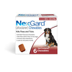 NexGard® (afoxolaner) Flea and Tick Protection for Dogs Oral Soft Beef Flavored Chewables, 24.1 to 60 lbs. (Purple Box) 6 Chews (6 Month Supply)