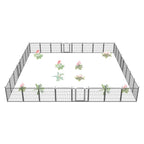 FXW No Dig Garden Fence, Outdoor for Yard, 50in(H) x 62.6ft(L), 24 Panels