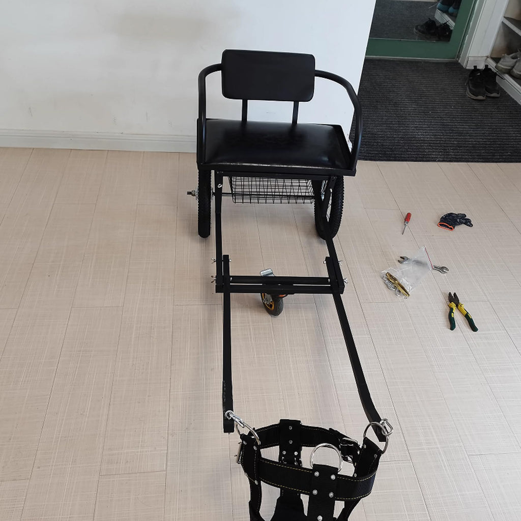 Dog Carts for Dogs to Pull People Dog Trailer with Harness Detachable Dogs Pull Carts Dog Walking Carts Can Carry People for Small Medium Large Dogs, Load Capacity 100kg(Size:22lb-88lb)