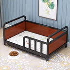 Pet Sofa Bed, Metal Frame Dog Bed Couch with guardrail, for Medium Big Pet Sitting(Style 1,Medium)