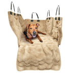 Pelsbarn Luxurious Dog Backseat Protector, Car Hammock with Blanket, Beige