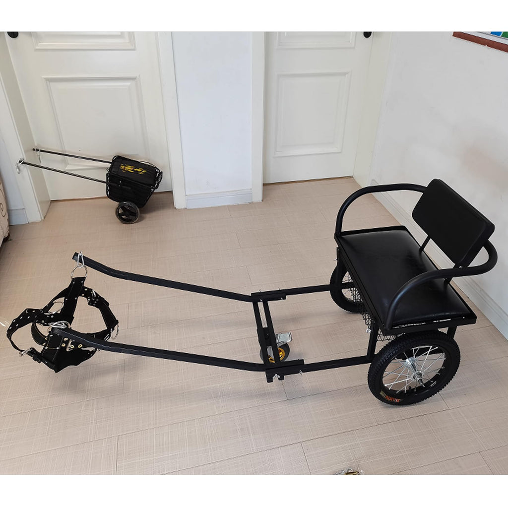 Dog Carts for Dogs to Pull People Dog Trailer with Harness Detachable Dogs Pull Carts Dog Walking Carts Can Carry People for Small Medium Large Dogs, Load Capacity 100kg(Size:22lb-88lb)