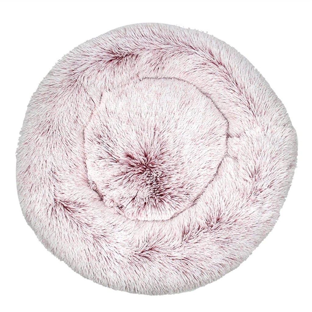Long Plush Round Dog Cushion Pet Bed for Samll House Washable Bed Winter Warm Sleeping Puppy Soft Bed (G L)