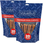 ValueBull Bully Sticks for Small Dogs, Thin 6 Inch, 200 Count Bulk Pack - All Natural Dog Treats, 100% Beef Pizzles, Single Ingredient