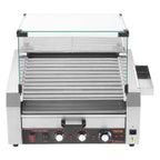 VEVOR Hot Dog Roller, 30 Hot Dog 11 Rollers, Stainless Steel Sausage Grill Cooker, 1950W Hot Dog Machine with Bun Warmer, Cover, 3 Temp Control, Side Storage Box, Oil Drip Tray, for Home & Commercial