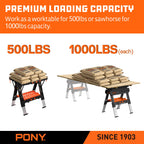 Pony Portable Folding Work Table, Workbench & Sawhorse