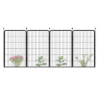 FXW No Dig Garden Fence, Outdoor for Yard, 50in(H) x 62.6ft(L), 24 Panels