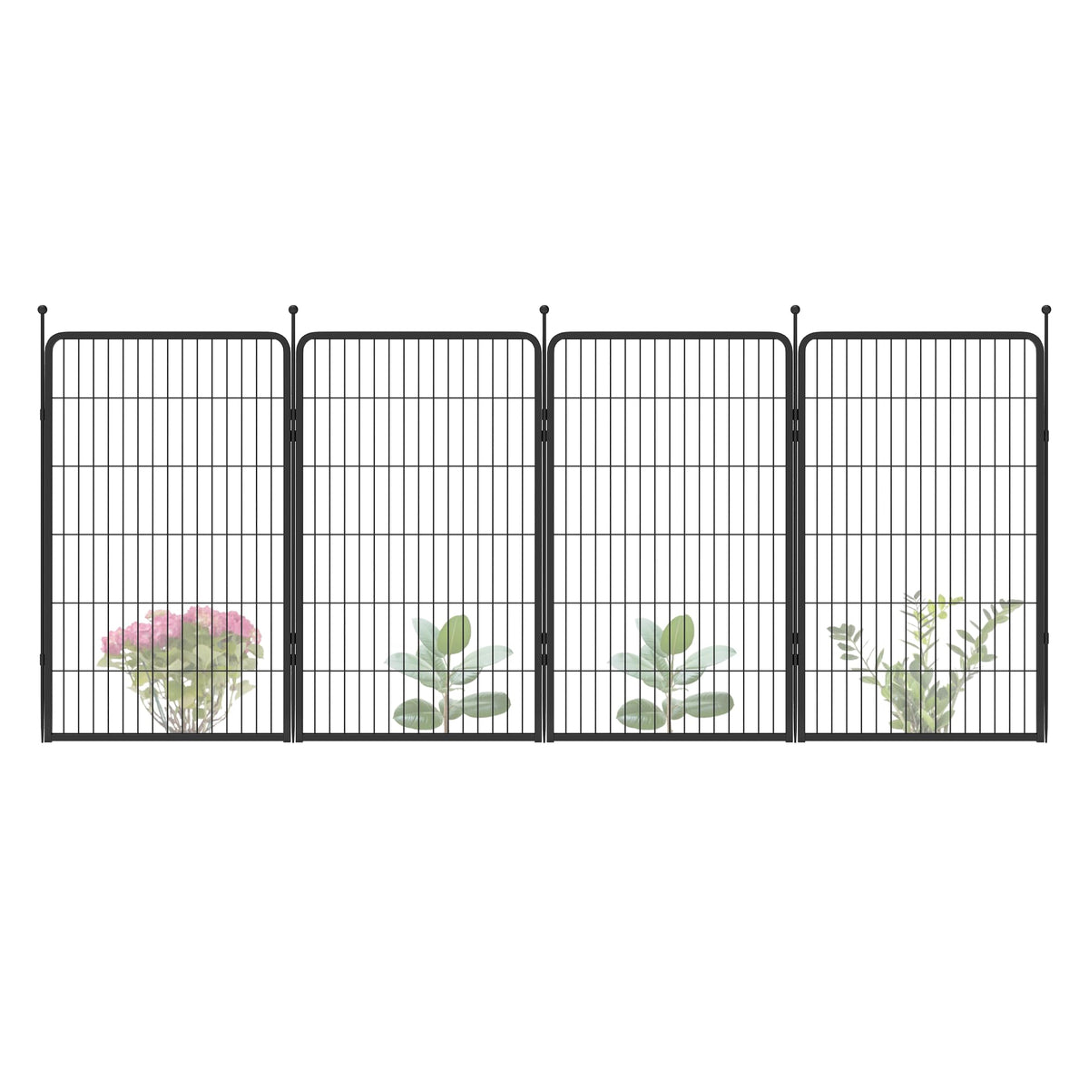 FXW No Dig Garden Fence, Outdoor for Yard, 50in(H) x 62.6ft(L), 24 Panels