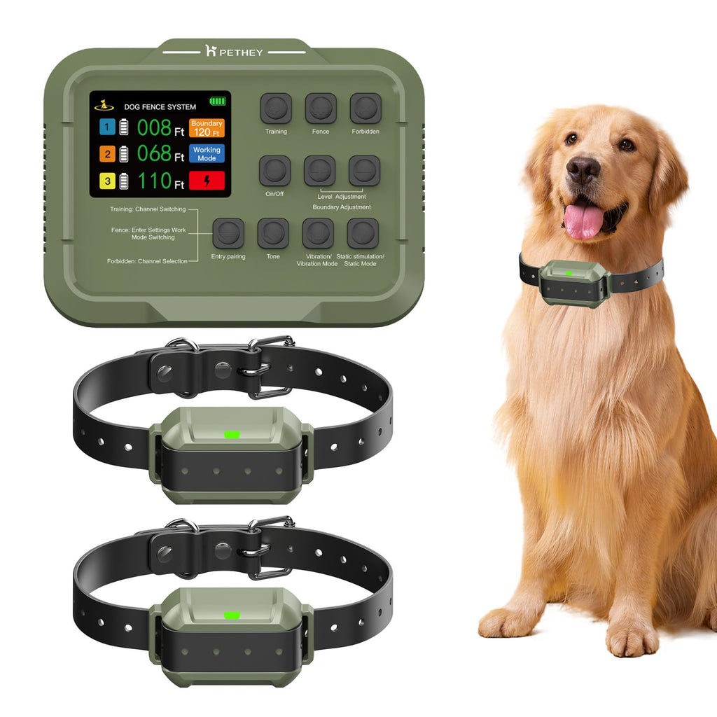 Wireless Dog Fence System, 3-in-1 Wireless Dog Fence, Electric Dog Fence Collar with Training & Forbidden Zone Modes, Radar Technology, Adjustable 10-280 FT Boundary, IPX7 Waterproof