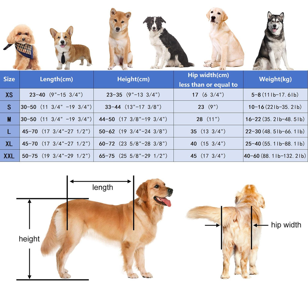 Medium Large Dog 4 Wheel Wheelchair, Adjustable Pet Rear Leg Braces for Arthritis Torn Acl, Hip Support Pet Mobility Aid for All Terrain(S)