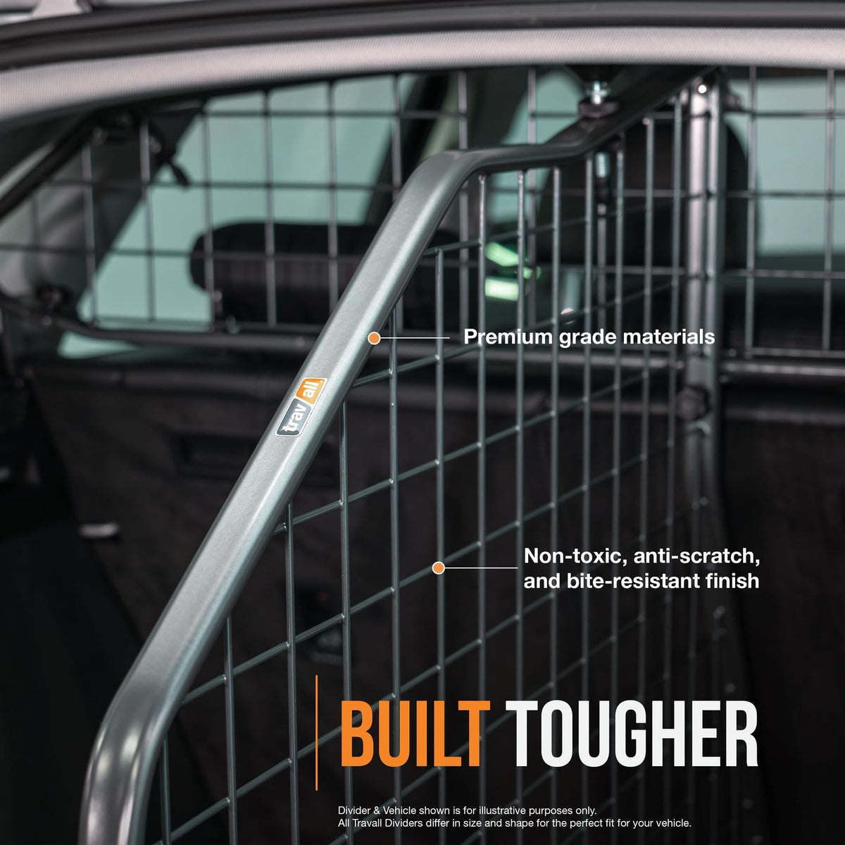 Travall Dog Guard & Divider Bundle Compatible with Skoda Enyaq iV Estate (2020-) | Vehicle Specific Trunk Guard & Luggage Barrier Load Separator Heavy Duty Powder Coated Steel Pet Barrier