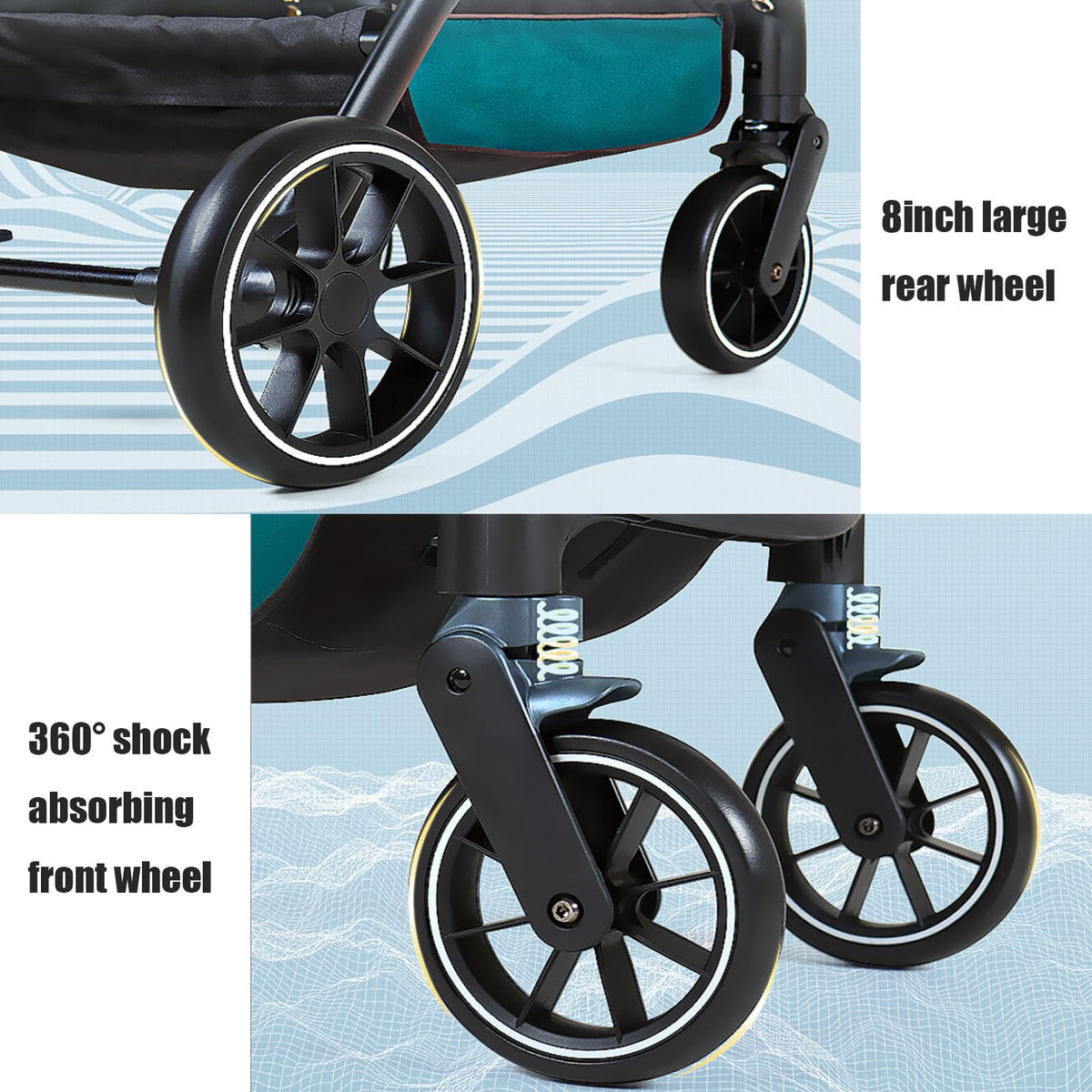 Pet Stroller with Detachable Carrier, 3 in 1 Folding Lightweight Dog Stroller with Storage Basket and Cup Holder Premium 4 Wheel Shock-Absorbing Travel Stroller for Puppies Kitties,Dark Gray