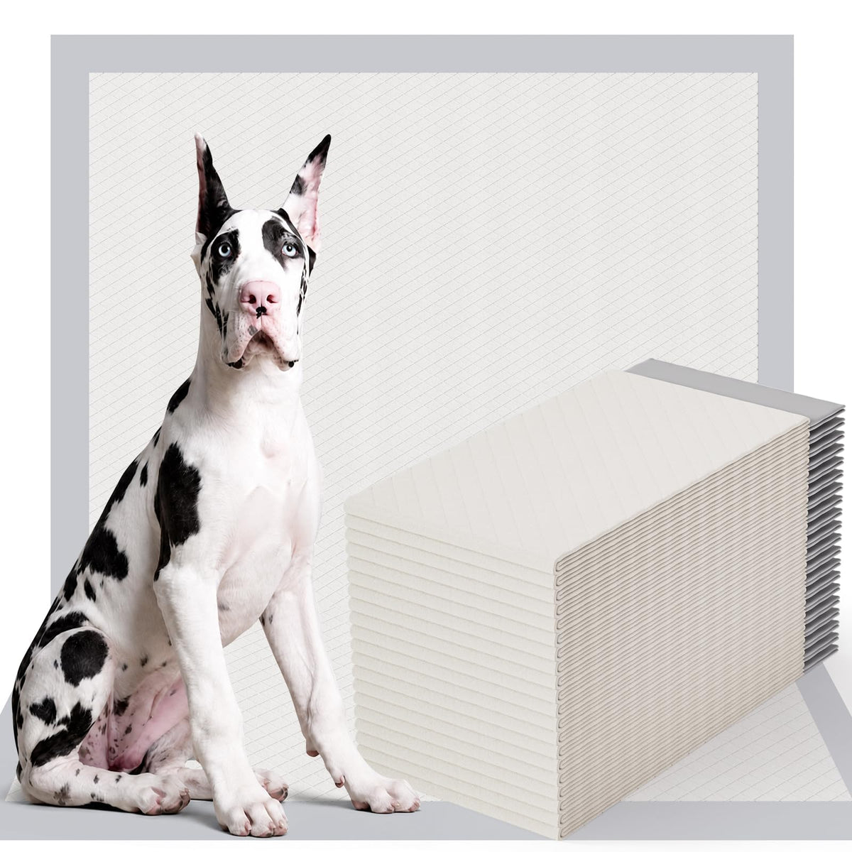 Gardner Pet 44" x 63" Extra Large Pee Pads for Dogs, ‌Enormous Puppy Pads, Dog Pads with Anti-Slip Particle, Puppy Training Pads, Grey 40 Count