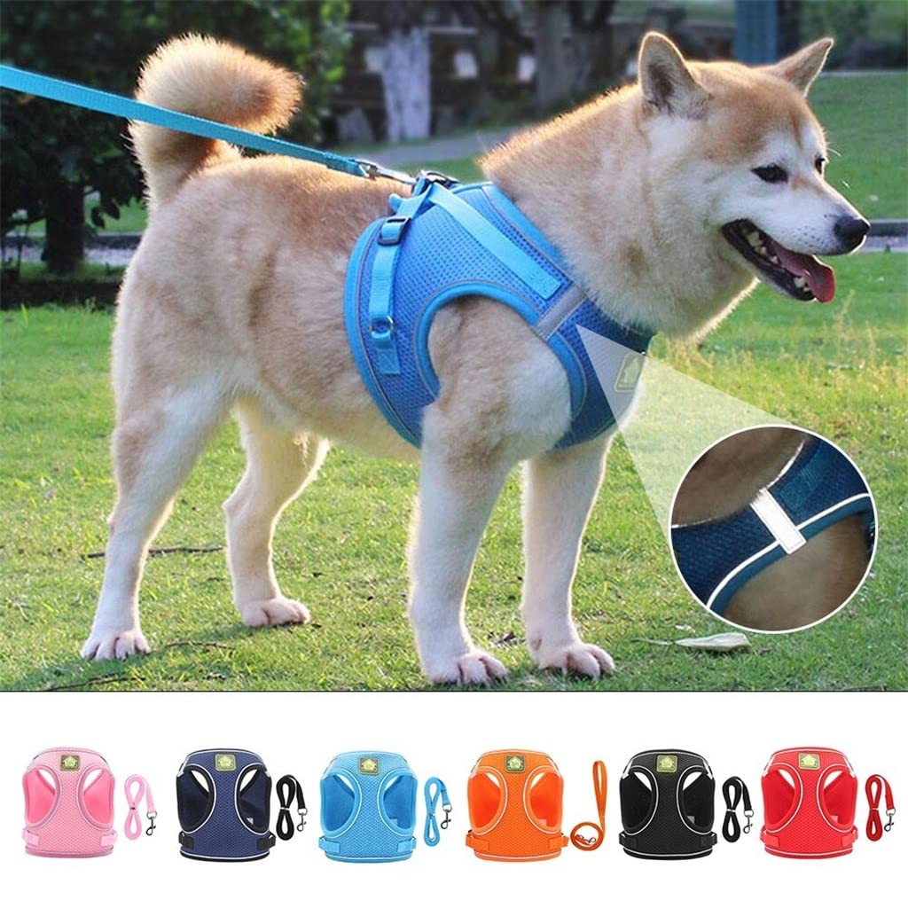 Dog Sling Summer Pet Adjustable Reflective Vest Walking Dog Polyester Mesh Strap Small and Medium-Sized Dogs (F X)